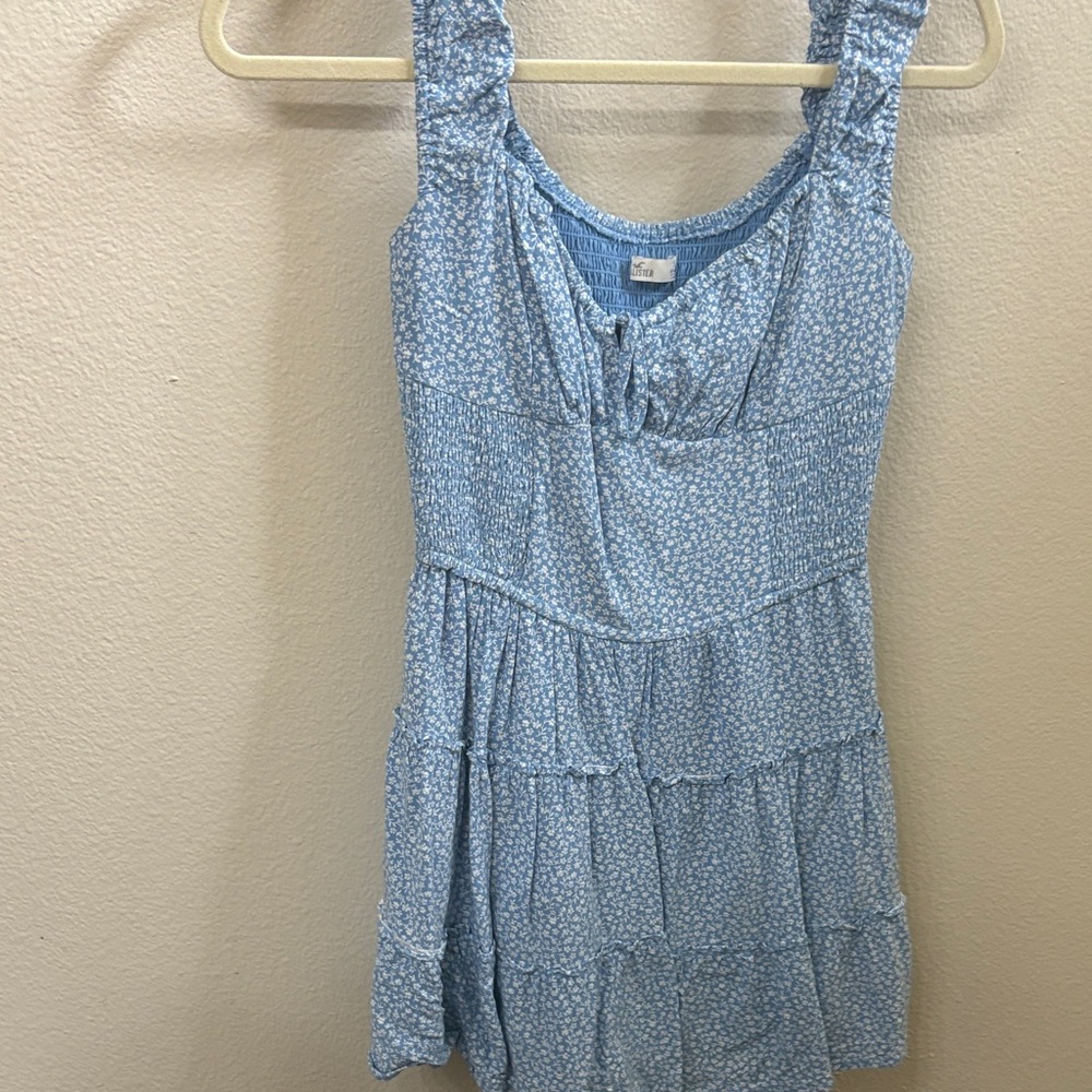 Hollister Blue Floral Sleeveless Dress